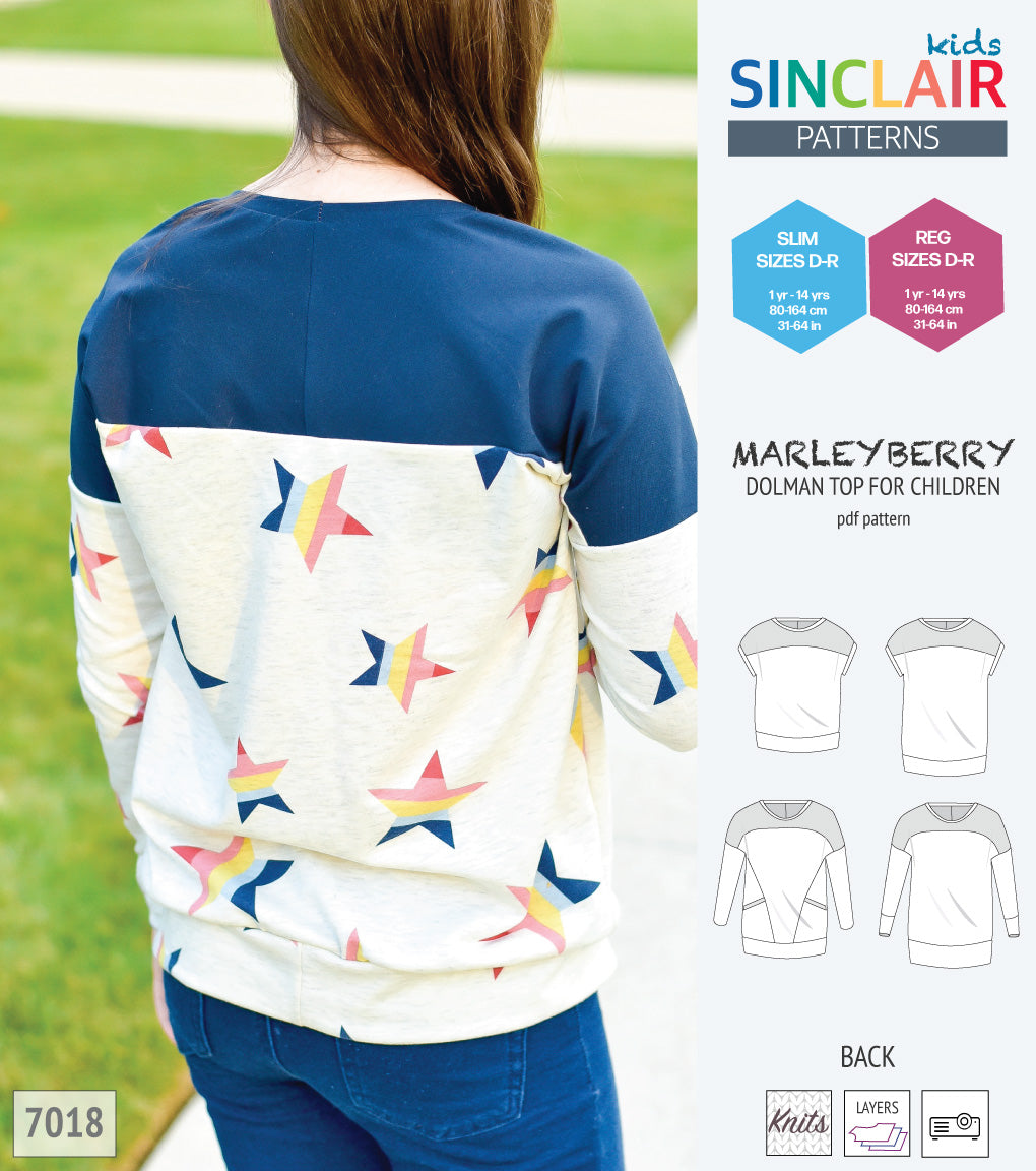 Marleyberry knit dolman top with pockets for children (PDF SEWING ...
