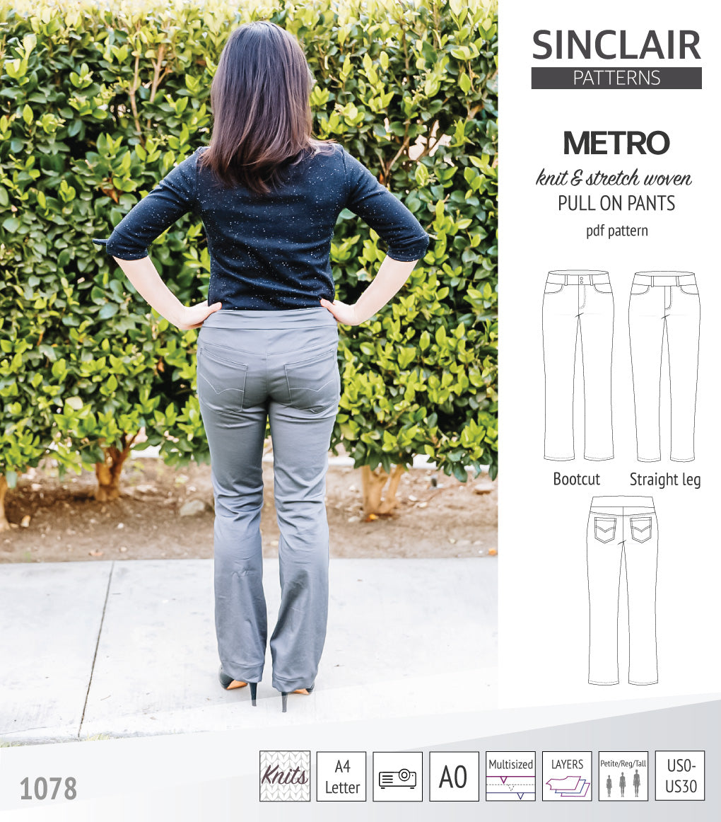 Metro pull on pants (PDF sewing pattern) – Sinclair Patterns