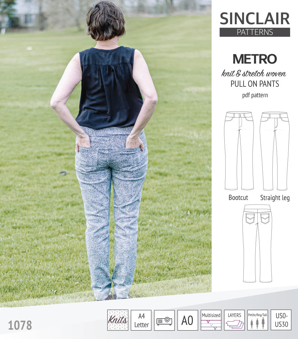 Metro pull on pants (PDF sewing pattern) – Sinclair Patterns