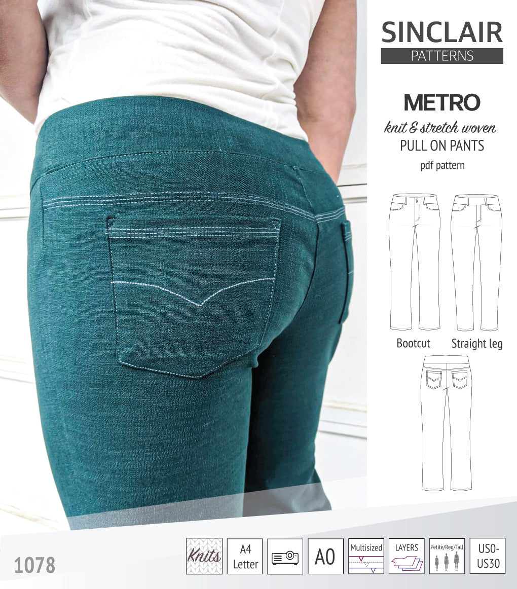 Metro pull on pants (PDF sewing pattern) – Sinclair Patterns
