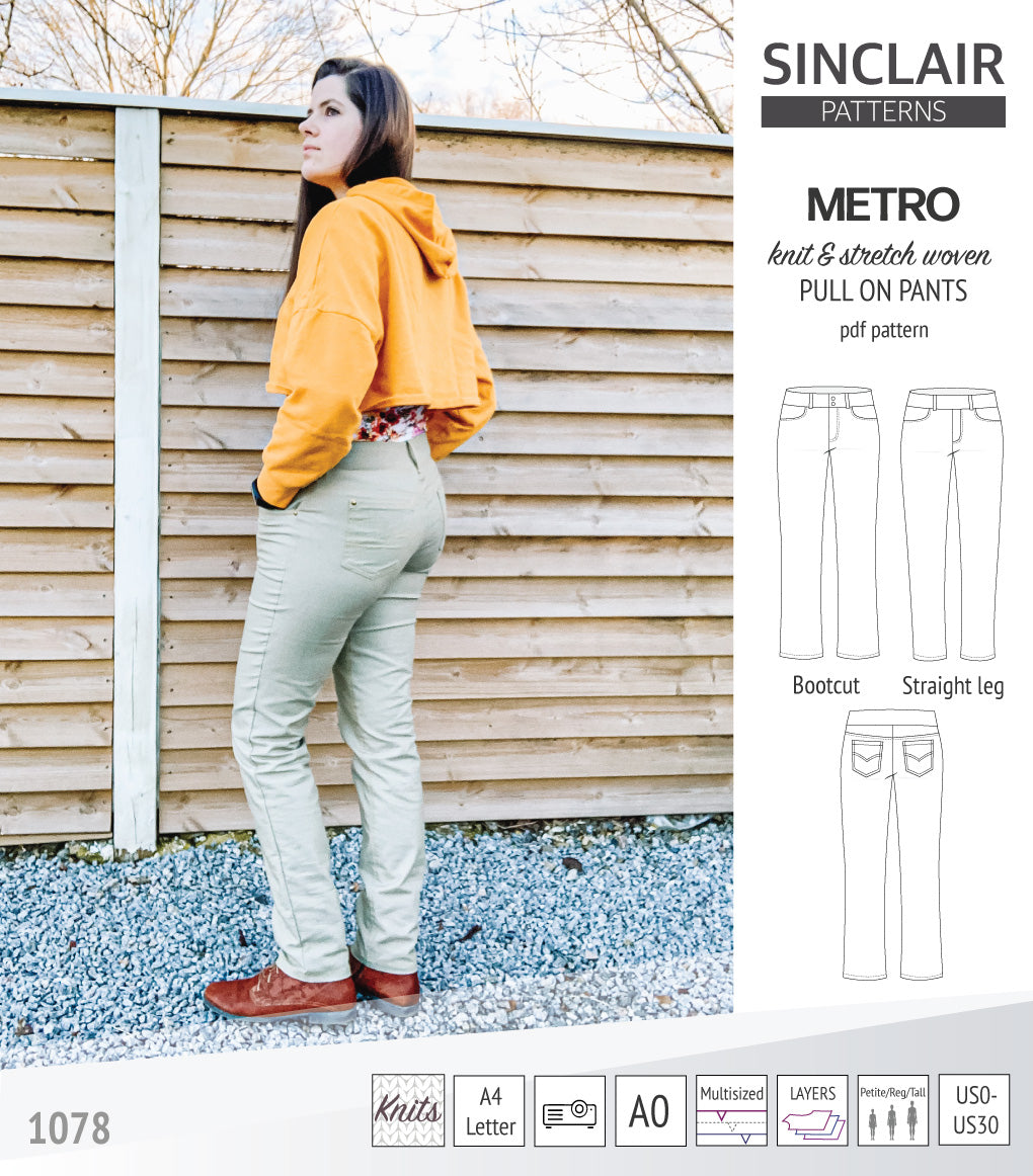 Metro pull on pants (PDF sewing pattern) – Sinclair Patterns