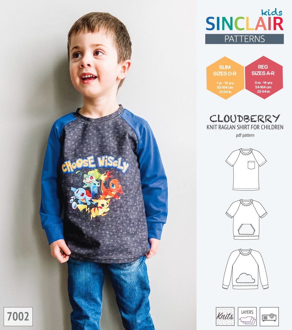 Cloudberry knit raglan shirt for children (PDF SEWING PATTERN ...