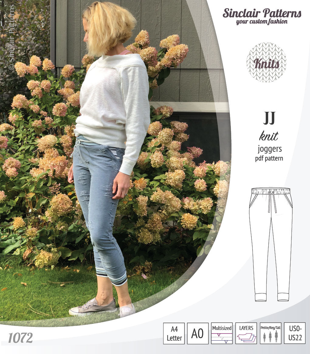 Sinclair Patterns S1072 JJ knit classic joggers for women sewing patterns pdf