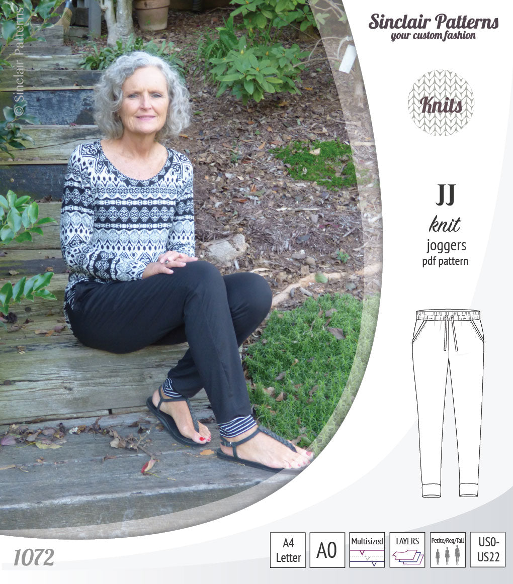 Sinclair Patterns S1072 JJ knit classic joggers for women sewing patterns pdf