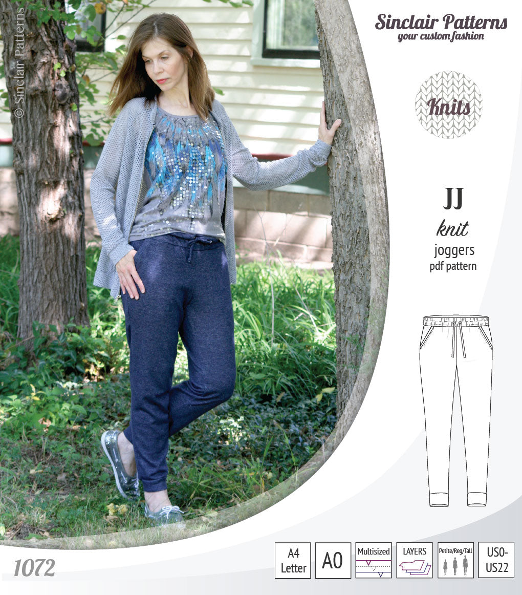 Sinclair Patterns S1072 JJ knit classic joggers for women sewing patterns pdf