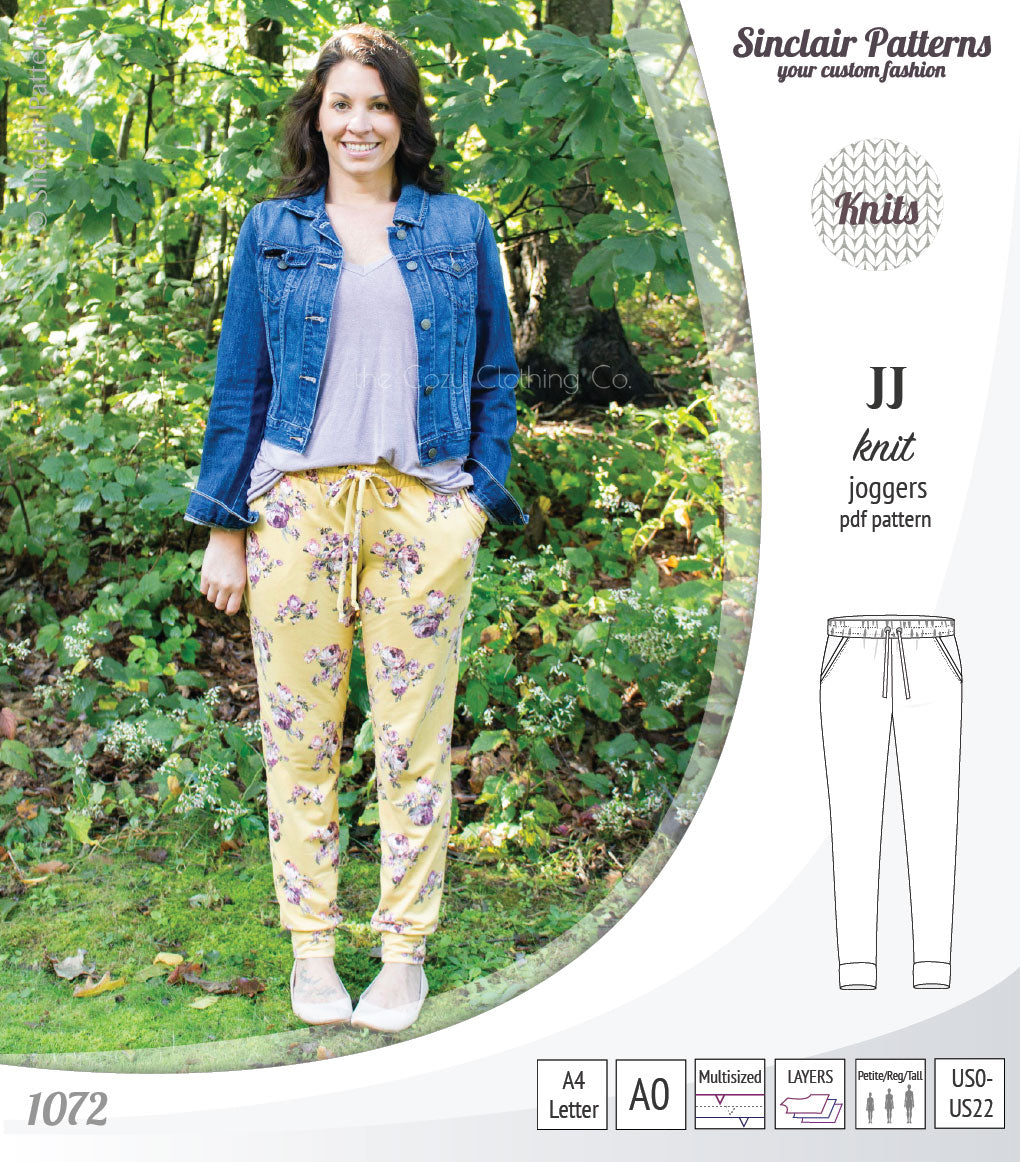 Sinclair Patterns S1072 JJ knit classic joggers for women sewing patterns pdf