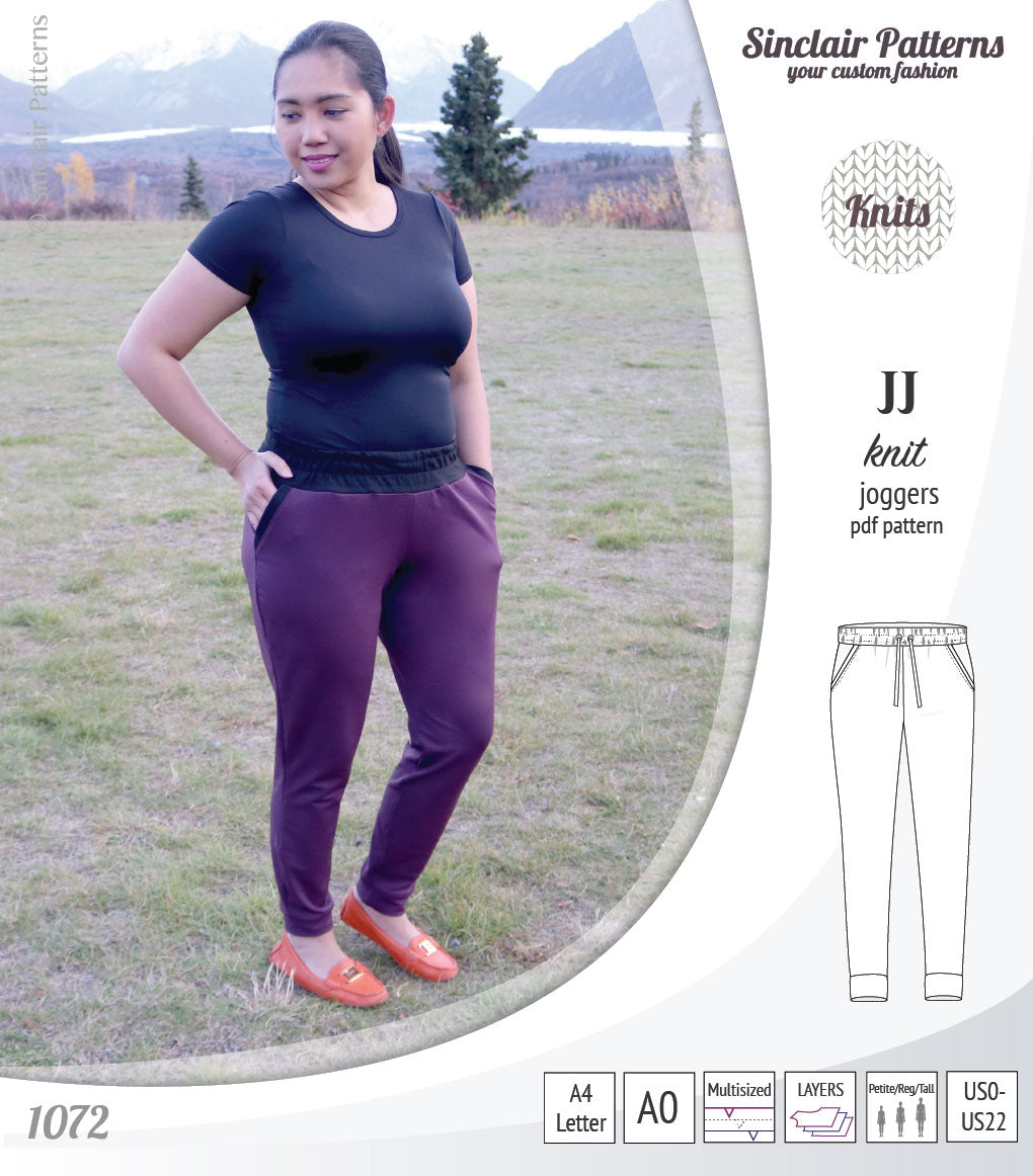 Sinclair Patterns S1072 JJ knit classic joggers for women sewing patterns pdf