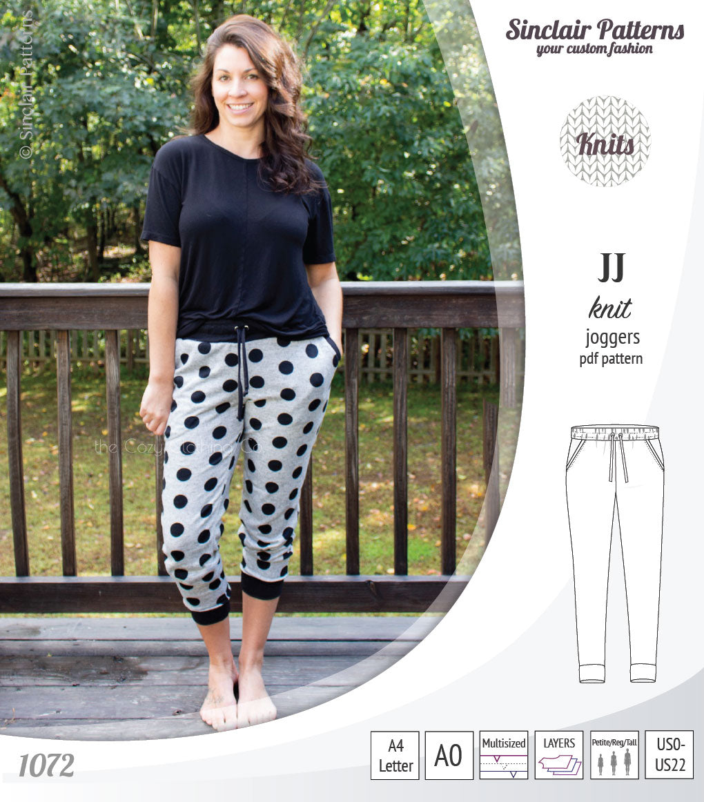 Sinclair Patterns S1072 JJ knit classic joggers for women sewing patterns pdf