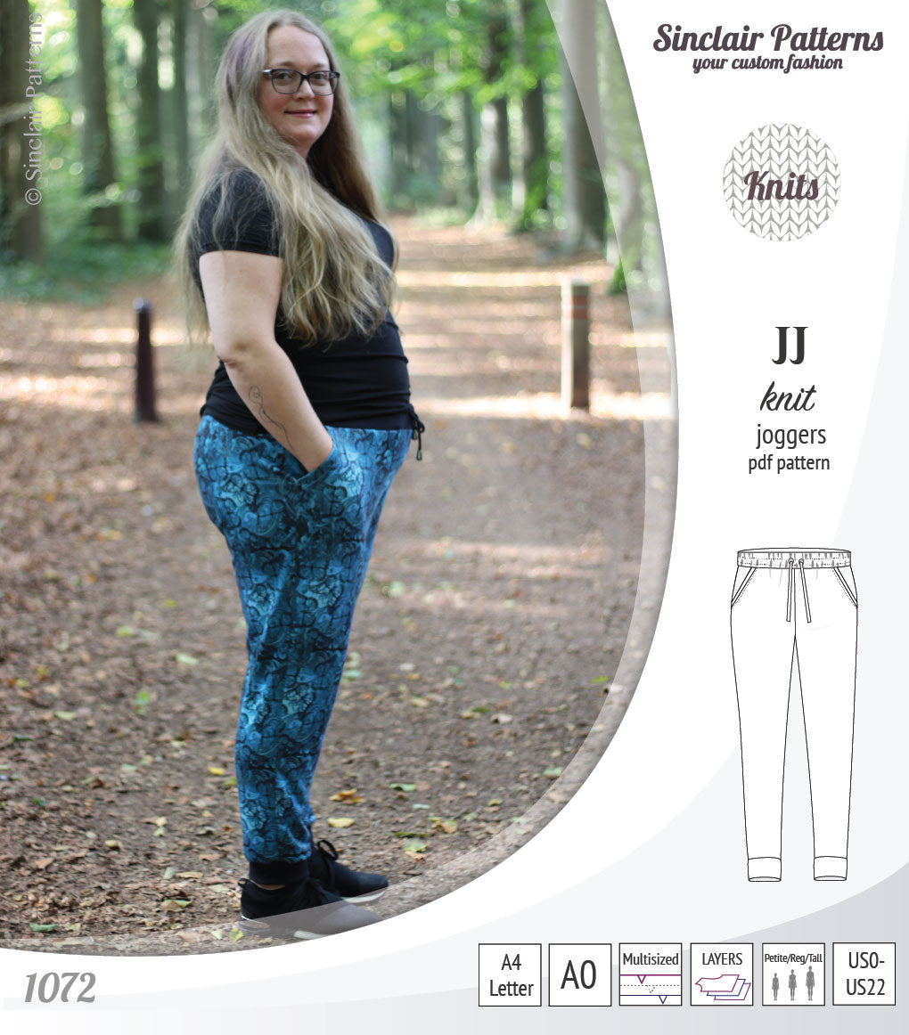 Sinclair Patterns S1072 JJ knit classic joggers for women sewing patterns pdf