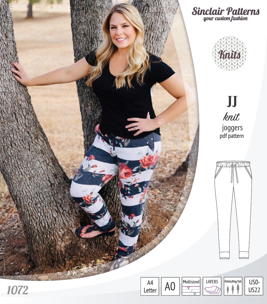 Sinclair Patterns S1072 JJ knit classic joggers for women sewing patterns pdf