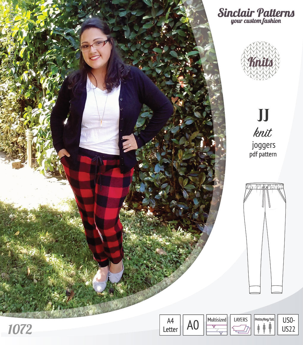 Sinclair Patterns S1072 JJ knit classic joggers for women sewing patterns pdf