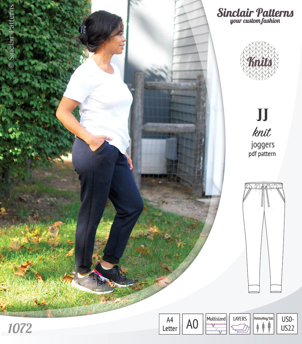 Sinclair Patterns S1072 JJ knit classic joggers for women sewing patterns pdf