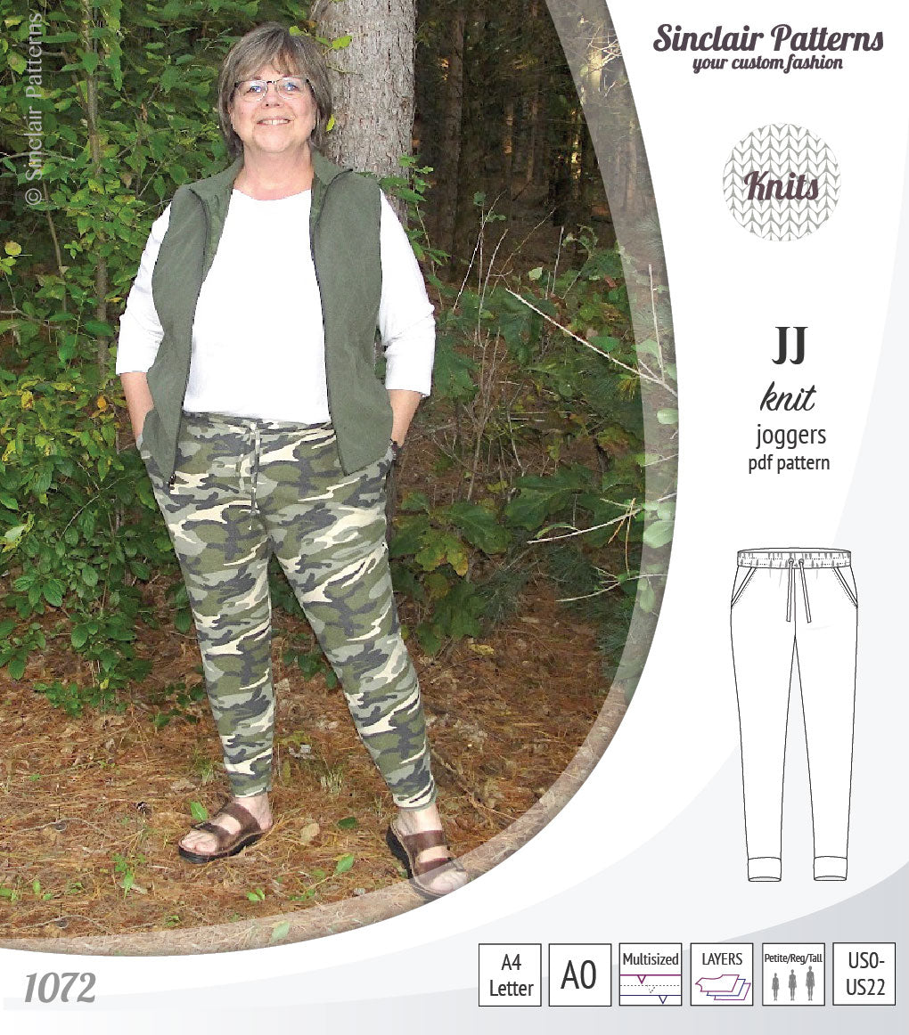 Sinclair Patterns S1072 JJ knit classic joggers for women sewing patterns pdf