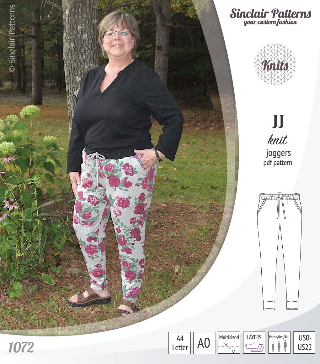 Sinclair Patterns S1072 JJ knit classic joggers for women sewing patterns pdf