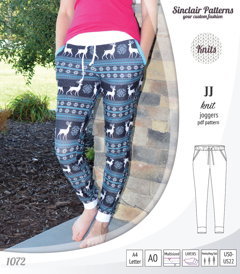 Sinclair Patterns S1072 JJ knit classic joggers for women sewing patterns pdf