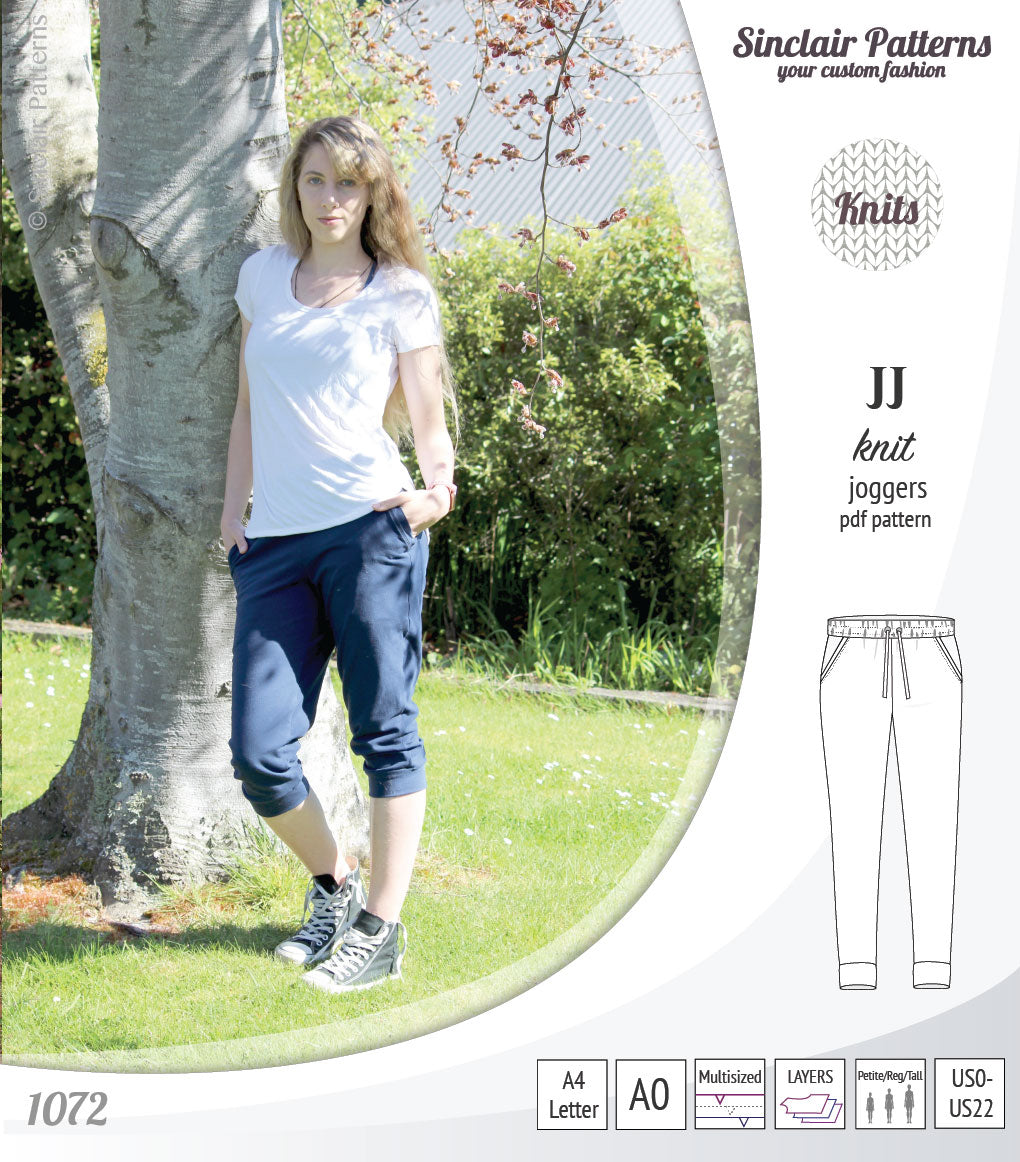 Sinclair Patterns S1072 JJ knit classic joggers for women sewing patterns pdf