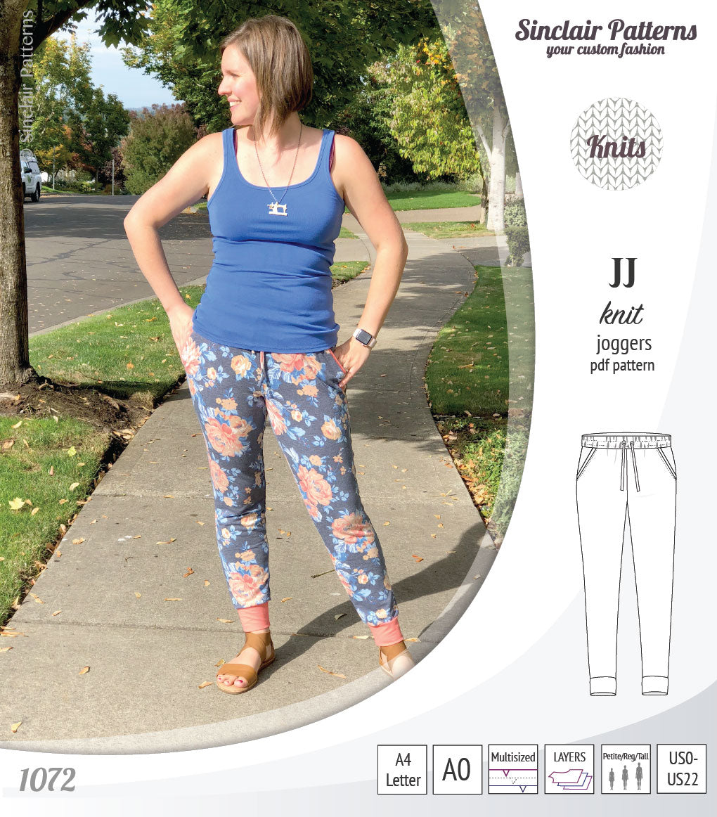 Sinclair Patterns S1072 JJ knit classic joggers for women sewing patterns pdf