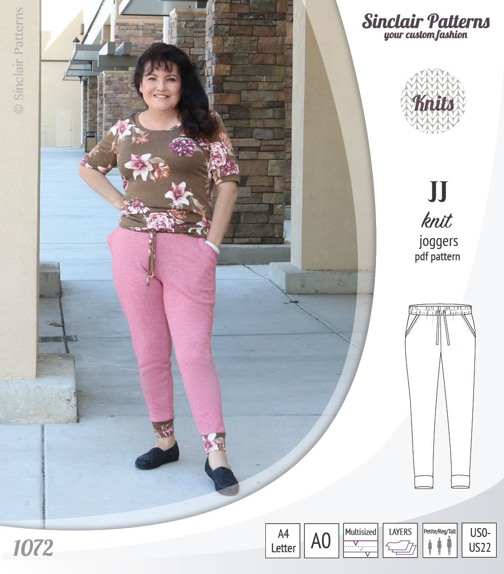 Sinclair Patterns S1072 JJ knit classic joggers for women sewing patterns pdf