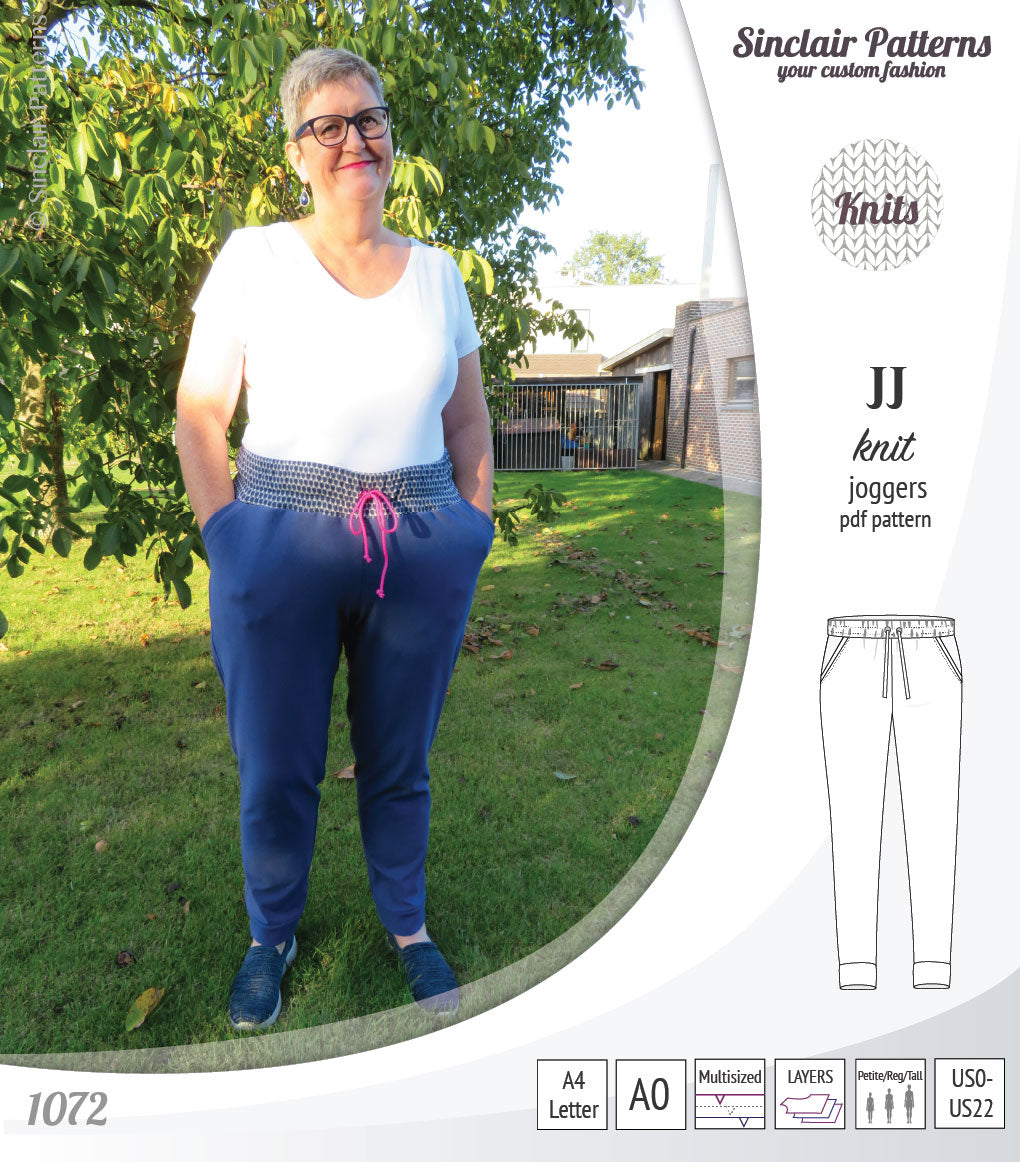 Sinclair Patterns S1072 JJ knit classic joggers for women sewing patterns pdf