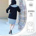 Pdf sewing pattern S1049 Jemma knit tunic with asymmetrical collar and pockets